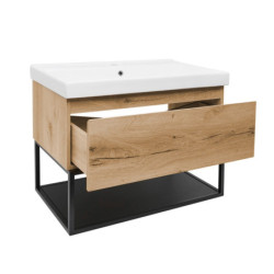 Koupelnová skříňka s umyvadlem SAT B-WAY 59x30x45 cm dub mat BWAY60OAKFU1