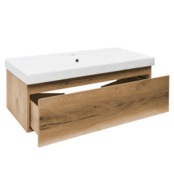 Koupelnová skříňka s umyvadlem SAT B-WAY 99x30x45 cm dub mat BWAY100OAKU1