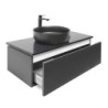 Koupelnová skříňka s žulovou krycí deskou a umyvadlem SAT Feel 100x30x46 cm antracit SATFEEL100ANTZB