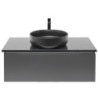 Koupelnová skříňka s žulovou krycí deskou a umyvadlem SAT Feel 100x30x46 cm antracit SATFEEL100ANTZB