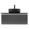Koupelnová skříňka s umyvadlem a žulovou krycí deskou SAT Feel 80x30x46 cm antracit SATFEEL80ANTZB