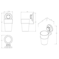 Držák kartáčků Multi Ecoloc včetně kelímku chrom ECO27