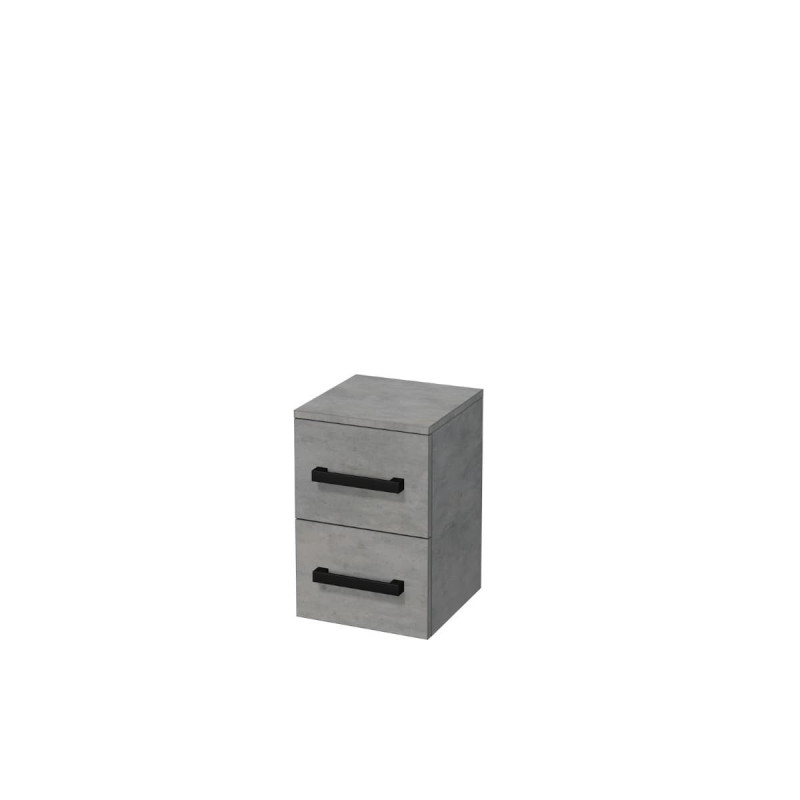 Koupelnová skříňka nízká s černou úchytkou SAT Cube Way 32,5x49,3x33 cm beton mat CUBE3CN32BE