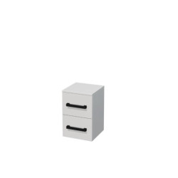 Koupelnová skříňka nízká s černou úchytkou SAT Cube Way 32,5x49,3x33 cm bílá lesk lesk/mat CUBE3CN32BL