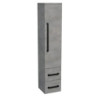Koupelnová skříňka vysoká s černou úchytkou SAT Cube Way 35x163x33 cm beton mat CUBE3CV35BE