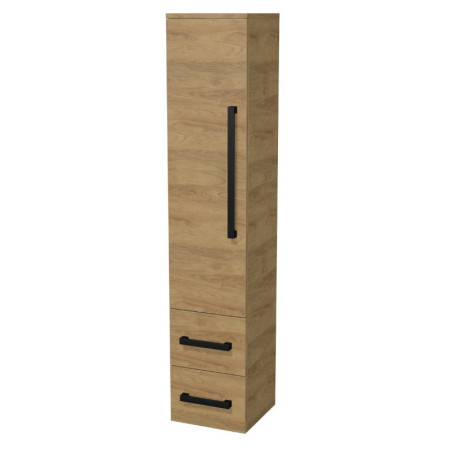Koupelnová skříňka vysoká s černou úchytkou SAT Cube Way 35x163x33 cm dub Hickory mat CUBE3CV35DH