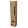 Koupelnová skříňka vysoká s černou úchytkou SAT Cube Way 35x163x33 cm dub Hickory mat CUBE3CV35DH
