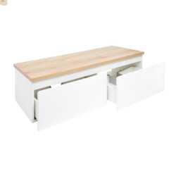 Koupelnová skříňka s krycí deskou SAT B-WAY 119x30x45 cm bílá lesk BWAY120WDOAK