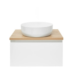 Koupelnová skříňka s krycí deskou SAT B-WAY 59x30x45 cm bílá lesk BWAY60WDOAK