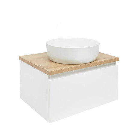 Koupelnová skříňka s krycí deskou SAT B-WAY 59x30x45 cm bílá lesk BWAY60WDOAK