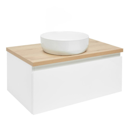 Koupelnová skříňka s krycí deskou SAT B-WAY 79x30x45 cm bílá lesk BWAY80WDOAK