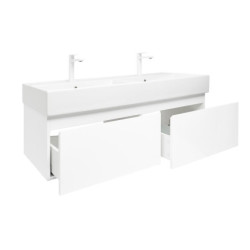 Koupelnová skříňka s umyvadlem SAT B-WAY 119x30x45 cm bílá lesk BWAY120WU2BB