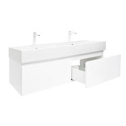 Koupelnová skříňka s umyvadlem SAT B-WAY 119x30x45 cm bílá lesk BWAY120WU2BB