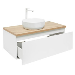 Koupelnová skříňka s krycí deskou SAT B-WAY 99x30x45 cm bílá lesk BWAY100WDOAKU2B