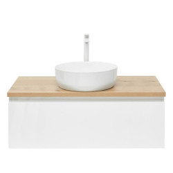 Koupelnová skříňka s krycí deskou SAT B-WAY 99x30x45 cm bílá lesk BWAY100WDOAKU2B