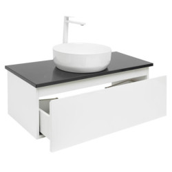 Koupelnová skříňka s krycí deskou SAT B-WAY 99x30x45 cm bílá lesk BWAY100WTKUB