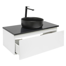Koupelnová skříňka s krycí deskou SAT B-WAY 99x30x45 cm bílá lesk BWAY100WZUB