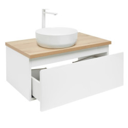 Koupelnová skříňka s krycí deskou SAT B-WAY 79x30x45 cm bílá lesk BWAY80WDOAKU2B