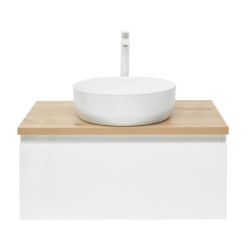 Koupelnová skříňka s krycí deskou SAT B-WAY 79x30x45 cm bílá lesk BWAY80WDOAKU2B