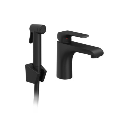 Umyvadlová baterie Ravak Flat s bidetovou sprškou černá X070439