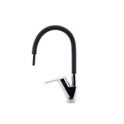 Dřezová baterie Novaservis Metalia 54 s otočným ramínkem černá/chrom 54014F,0C