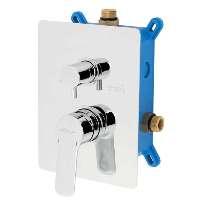 Sprchová a vanová baterie Novaservis Metalia 54 včetně podomítkového tělesa chrom BOX54051R,0