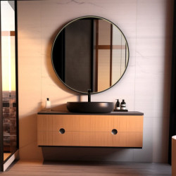 LED zrcadlo Nimco se dvěma dotykovými senzory 90 cm černé ZPC 31003RVX-90