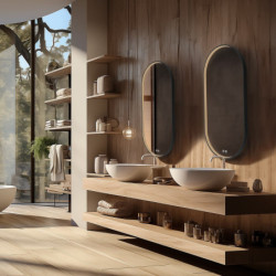 Zrcadlo se senzorem Nimco 50x100 cm černá matná ZPC32004LVX90