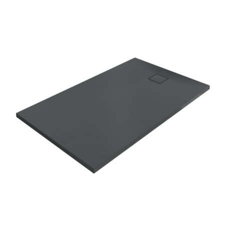 Sprchová vanička obdélníková Hüppe EasyFlat 160x100 cm litý mramor antracitová matná EF0219.128