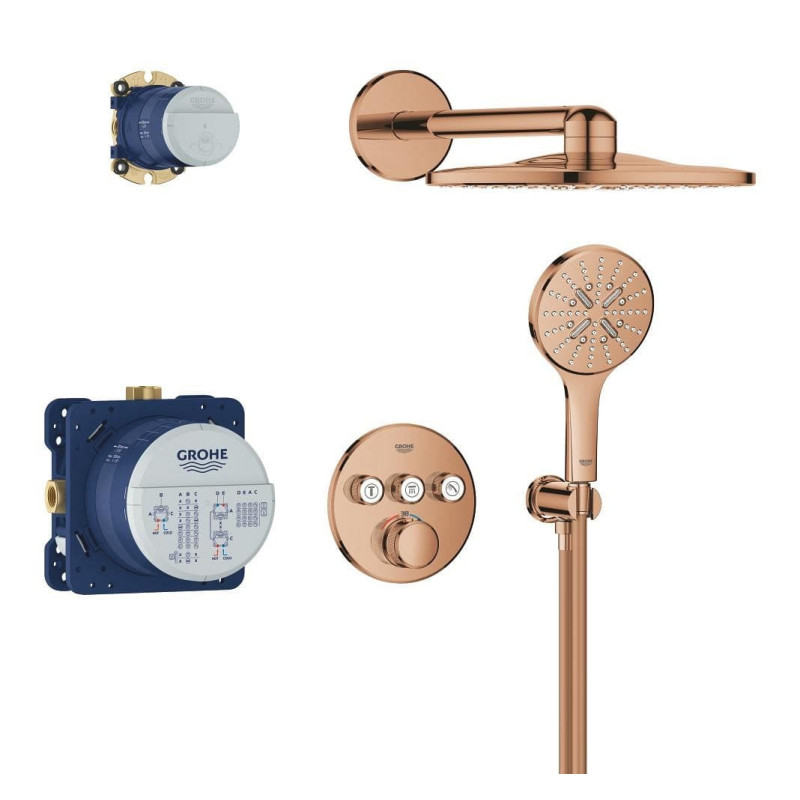 Sprchový systém GROHE Grohtherm SmartControl včetně podomítkového tělesa Warm Sunset 34863DA0