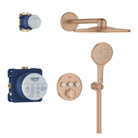 Sprchový systém GROHE Grohtherm SmartControl včetně podomítkového tělesa kartáčovaný Warm Sunset 34863DL0