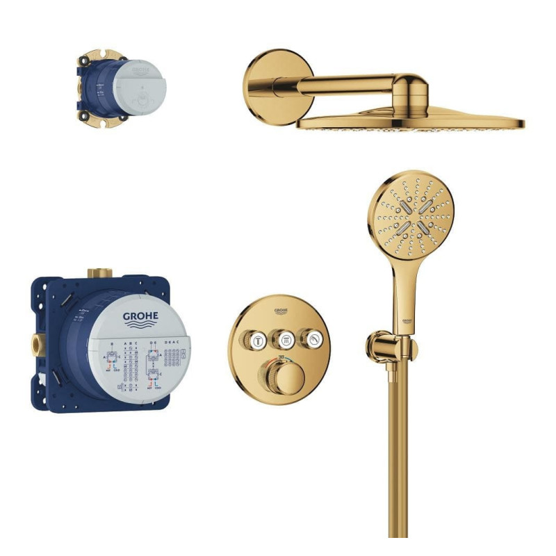 Sprchový systém GROHE Grohtherm SmartControl včetně podomítkového tělesa Cool Sunrise 34863GL0