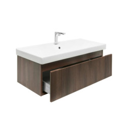 Koupelnová skříňka s baterií a umyvadlem SAT Evolution 1 98x30x44,8 cm ořech mat SATEVO100NAU1B