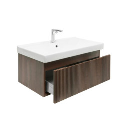 Koupelnová skříňka s baterií a umyvadlem SAT Evolution 1 78x30x44,8 cm ořech mat SATEVO80NAU1B
