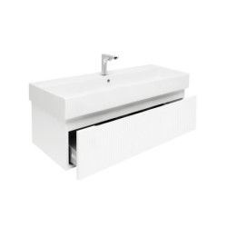 Koupelnová skříňka s baterií a umyvadlem SAT Evolution 1 98x30x44,8 cm bílá mat SATEVO100WMU2BA