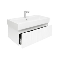 Koupelnová skříňka s baterií a umyvadlem SAT Evolution 1 78x30x44,8 cm bílá mat SATEVO80WMU2BA