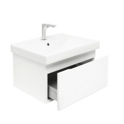 Koupelnová skříňka s baterií a umyvadlem SAT Evolution 1 58x30x44,8 cm bílá mat SATEVO60WMU1B