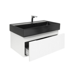 Koupelnová skříňka s baterií a umyvadlem SAT Evolution 1 78x30x44,8 cm bílá mat SATEVO80WMU2BBA