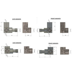 Ventil pro ústřední vytápění Hopa Edgee-Set černá VENTILQUATTROSETB