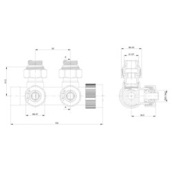 Ventil pro ústřední vytápění Hopa Hybrid-Sada černá VENTILSADASPB