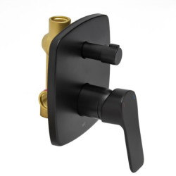 Sprchová a vanová baterie SAT Cube Way včetně podomítkového tělesa černá matná CU215C