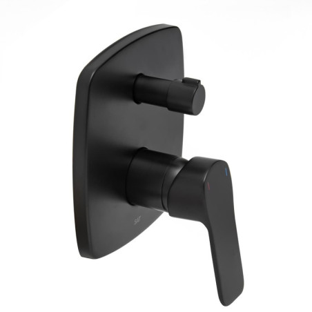 Sprchová a vanová baterie SAT Cube Way včetně podomítkového tělesa černá matná CU215C