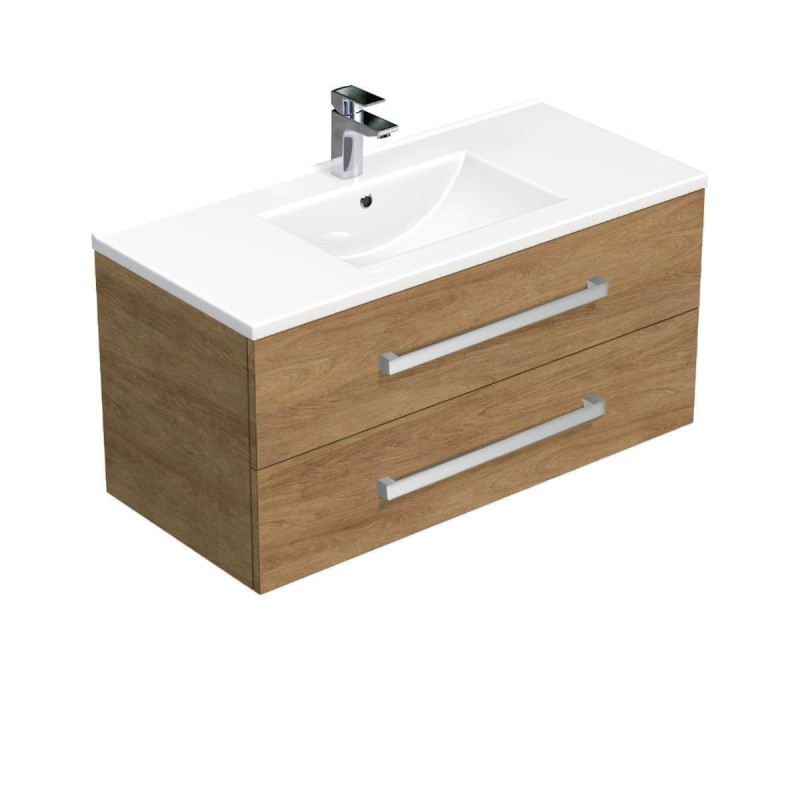 Koupelnová skříňka s umyvadlem SAT Cube Way 100x53x46 cm dub Hickory CUBE461002DHMOD
