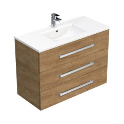 Koupelnová skříňka s umyvadlem SAT Cube Way 100x76,5x46 cm dub Hickory CUBE461003DHMOD