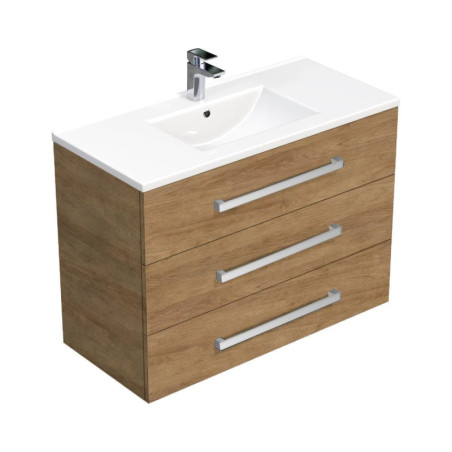 Koupelnová skříňka s umyvadlem SAT Cube Way 100x76,5x46 cm dub Hickory CUBE461003DHMOD