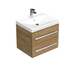 Koupelnová skříňka s umyvadlem SAT Cube Way 60x53x46 cm dub Hickory CUBE46602DHVER