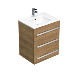 Koupelnová skříňka s umyvadlem SAT Cube Way 60x76,5x46 cm dub Hickory CUBE46603DHMOD