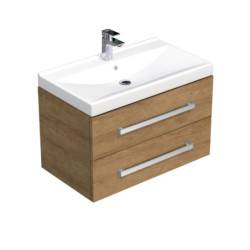Koupelnová skříňka s umyvadlem SAT Cube Way 80x53x46 cm dub Hickory CUBE46802DHVER