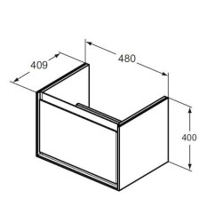 Koupelnová skříňka pod umyvadlo Ideal Standard Connect Air 48x40,9x40 cm bílá lesk/bílá mat E0844B2