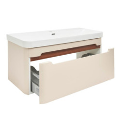 Koupelnová skříňka s umyvadlem SAT Fusion 97,5x43x45 cm pískově béžová mat SATFUSION100BEU